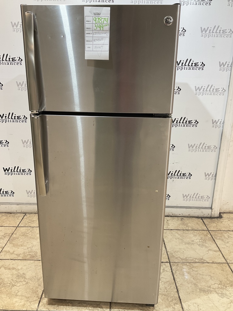 Ge Used Refrigerator Top and Bottom 28x66 1/2” (Stainless Steel)