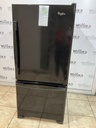 Whirlpool Used Refrigerator Top and Bottom Mount 30x65 1/2” (Black) 