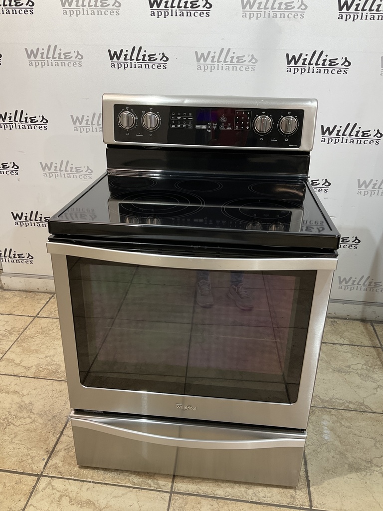 Whirlpool Used Electric Stove 220volts (40/50 AMP) 30inches {no cord} (Stainless Steel) 