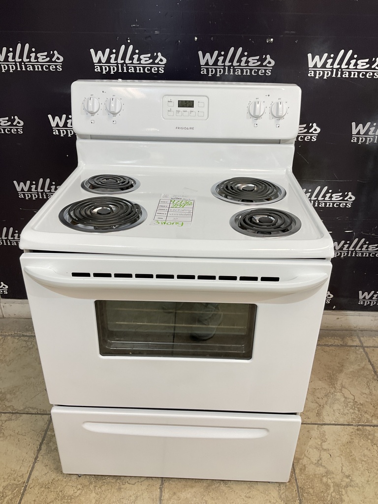 Frigidaire Used Electric Stove 220volts (40/50 AMP) 30inches {3 prong} (White) 