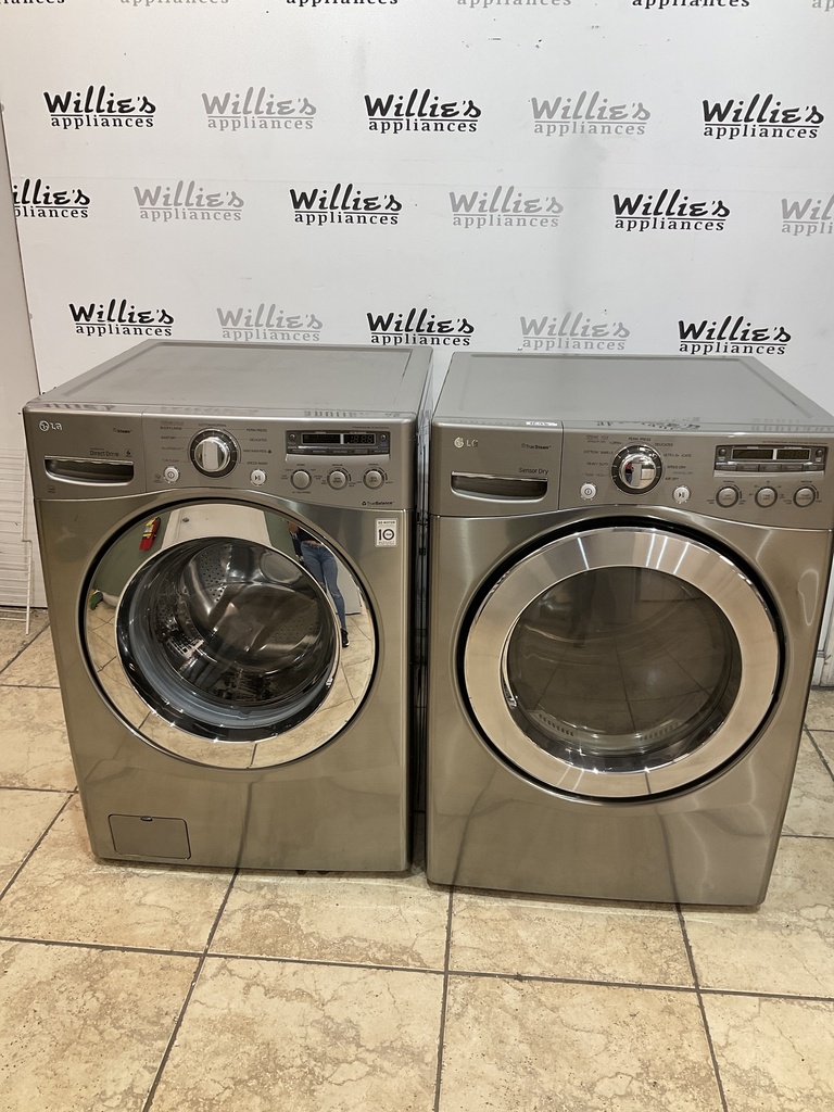 Lg Used Natural Gas Set Washer/Dryer 27/27inches  (Grey) 
