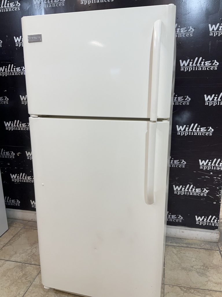 Frigidaire Used Refrigerator Top and Bottom 30x65 1/2” (Bisque) 