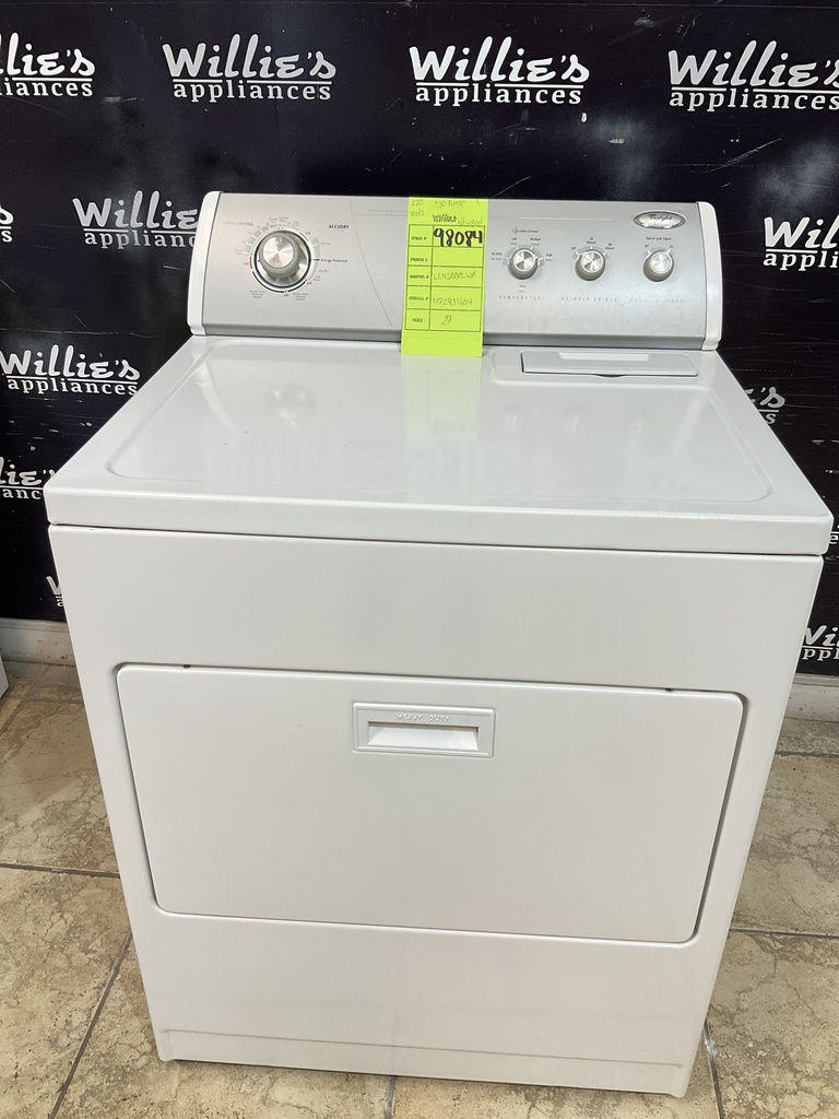 Whirlpool Used Electric Dryer 220volts (30 AMP) 29inches {3 prong} (White) 