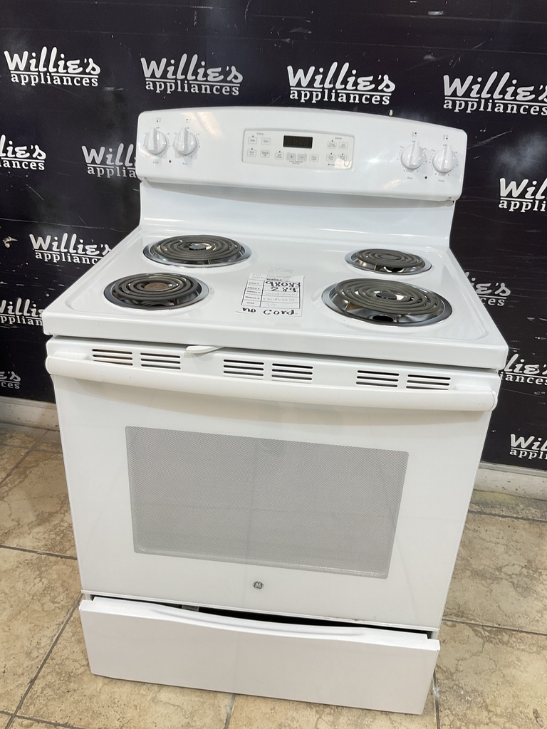 Ge Used Electric Stove 220volts (40/50 AMP) 30inches {no cord} (White) 