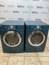 Lg Used Electric Set Washer/Dryer Front-load 27inches {3 prong} (Bahama Blue) 