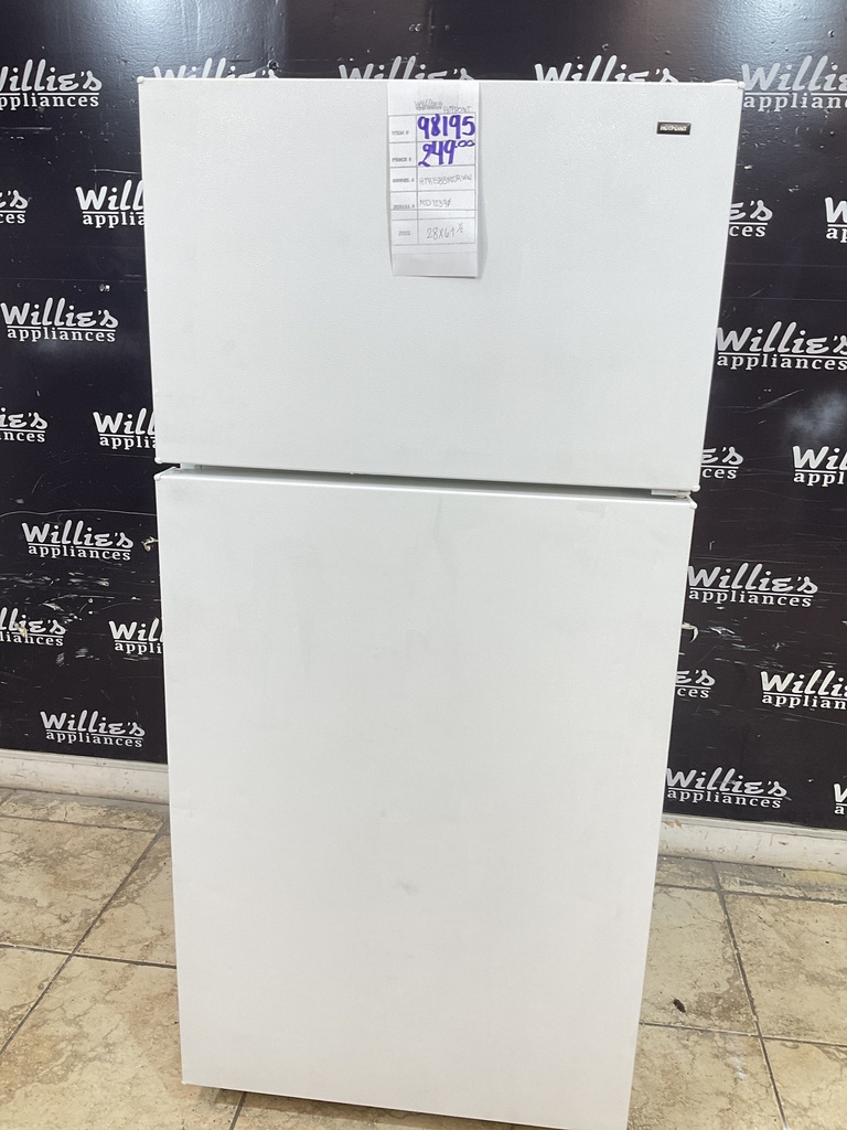 Hotpoint Used Refrigerator Top and Bottom 28x61 1/2” (White) 