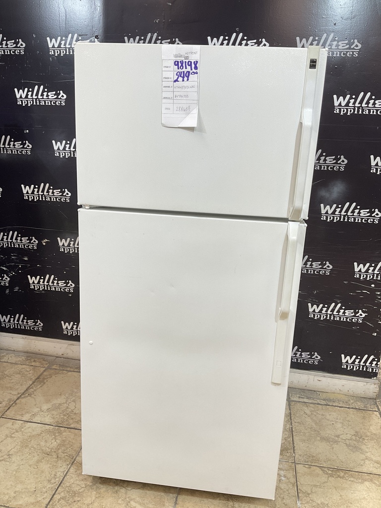 Hotpoint Used Refrigerator Top and Bottom 28x61 1/2” (White) 