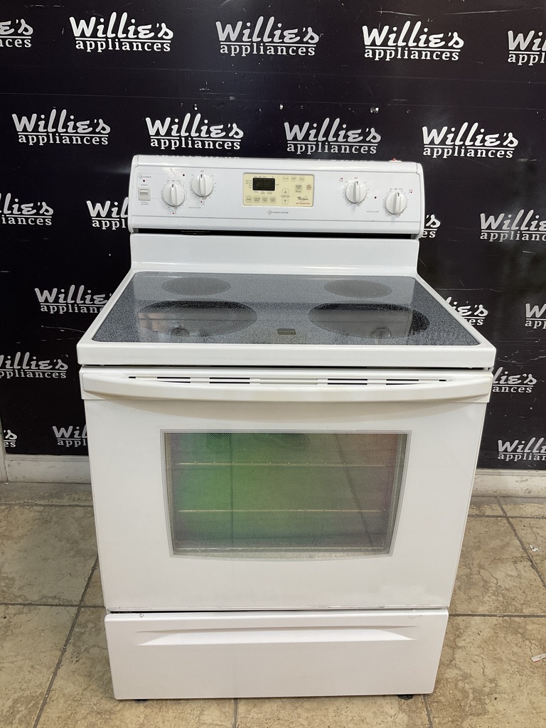 Whirlpool Used Electric Stove 220volts (40/50 AMP) 30inches {no cord} (White) 