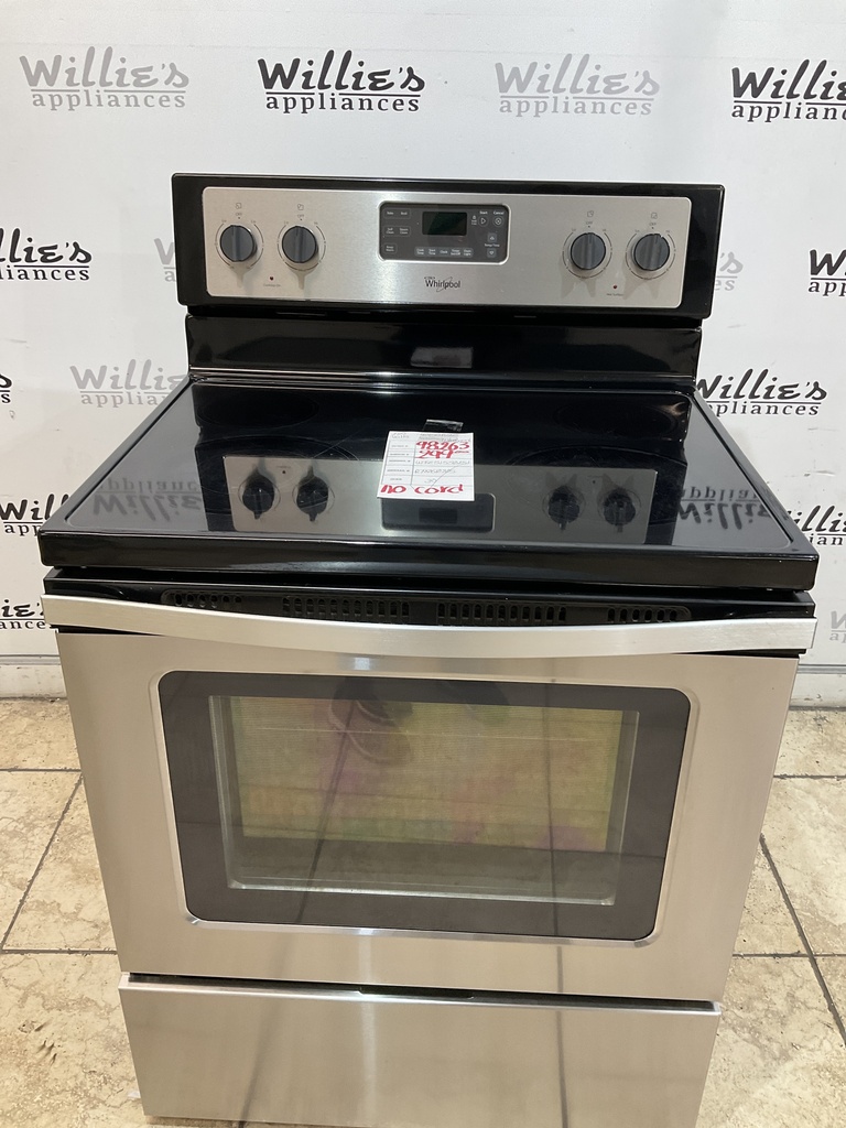 Whirlpool Used Electric Stove 220volts (40/50 AMP) 30inches {no cord} (Stainless Steel)