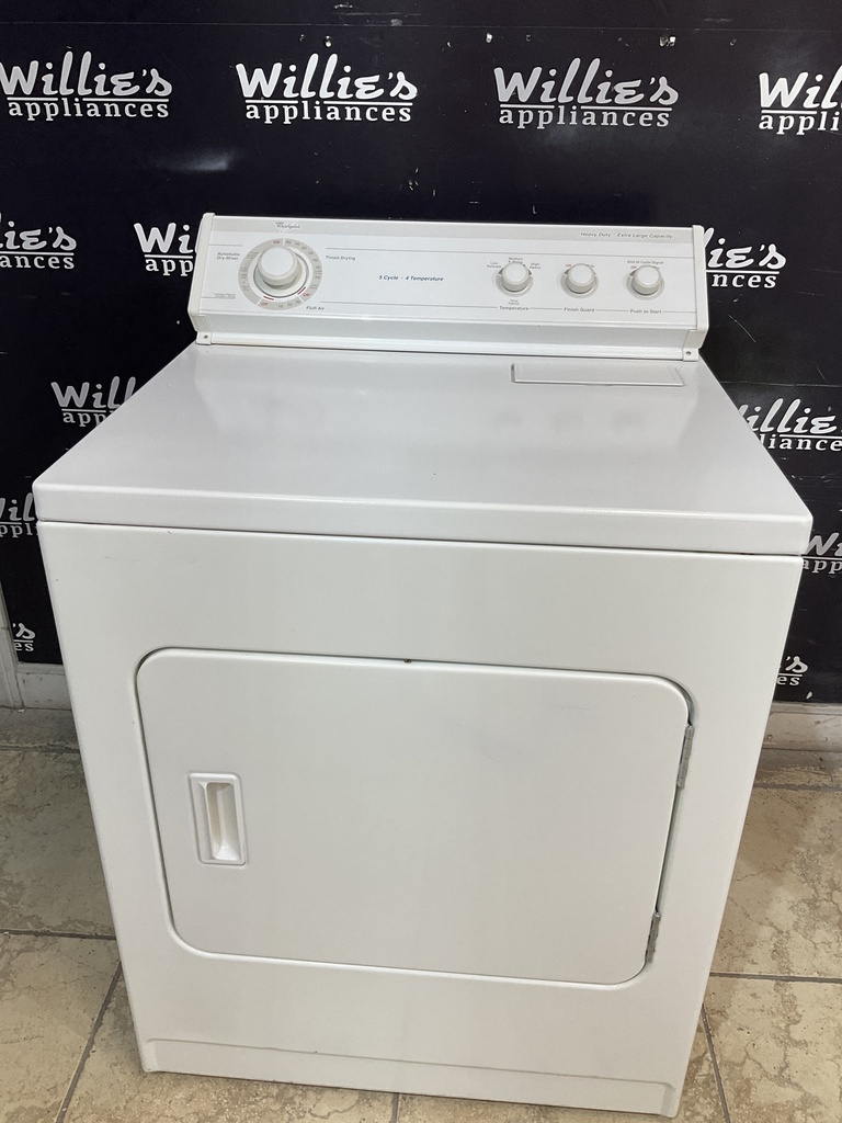 Whirlpool Used Electric Dryer 220volts (30 AMP) 29inches {no cord} (White) 