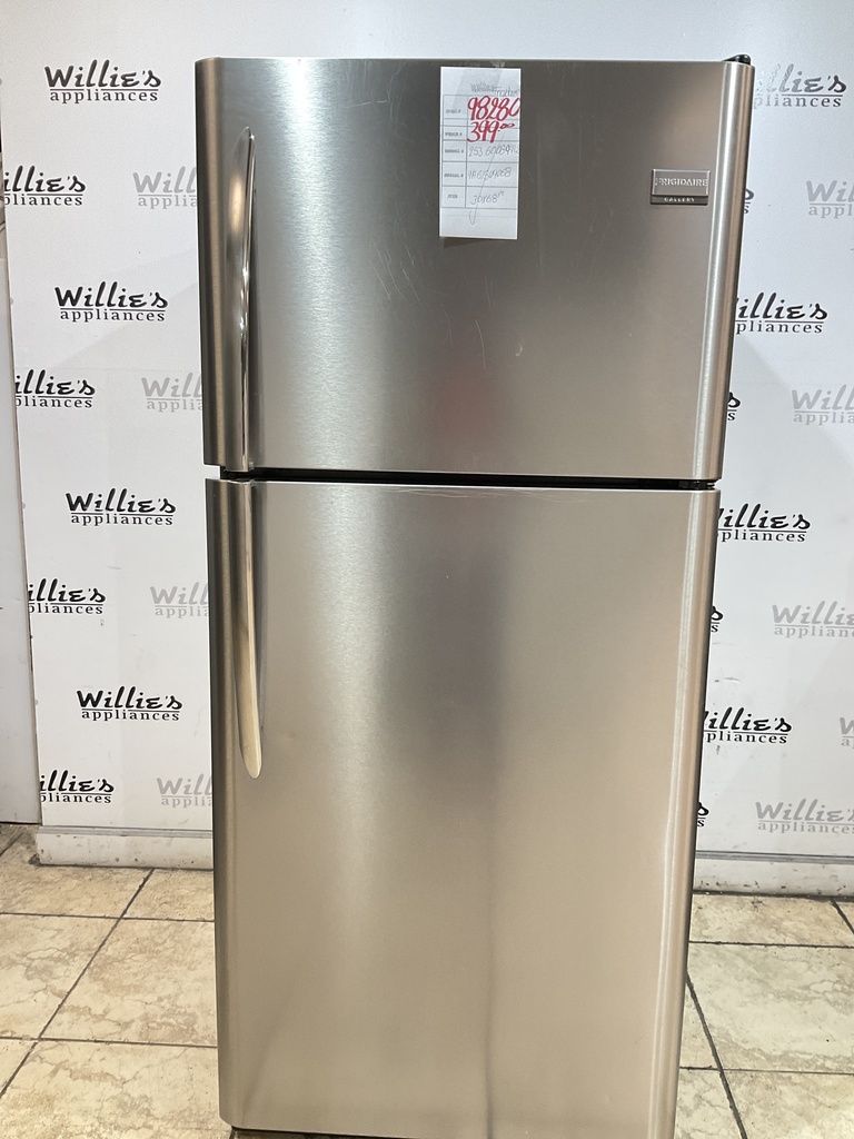 Frigidaire Used Refrigerator Top and Bottom 30x68 1/2” (Stainless Steel)