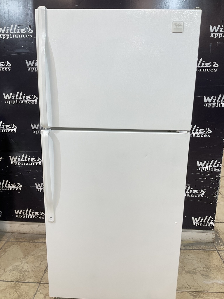 Whirlpool Used Refrigerator Top and Bottom 30x65 1/2” (White) 