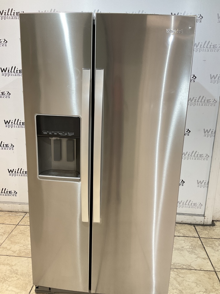 Whirlpool Used Refrigerator Side by Side Counter Depth 36x68 1/2” (Stainless Steel) 