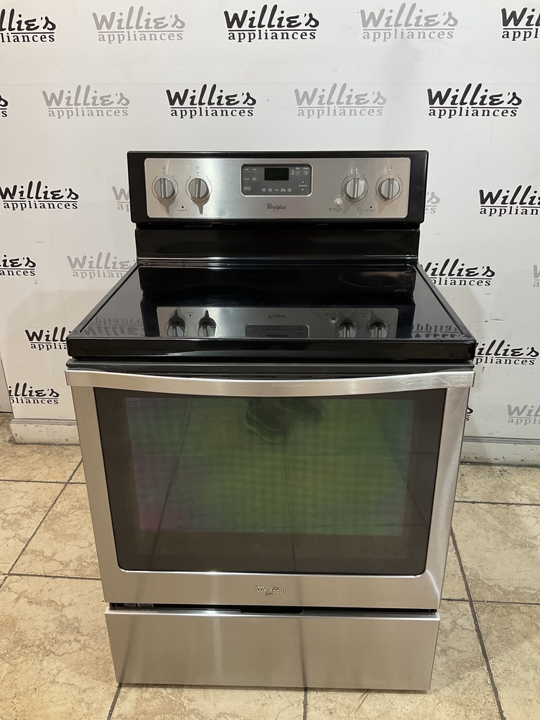 Whirlpool Used Electric Stove 220volts  (40/50 AMP) 30inches {3 prong} (Stainless Steel) 