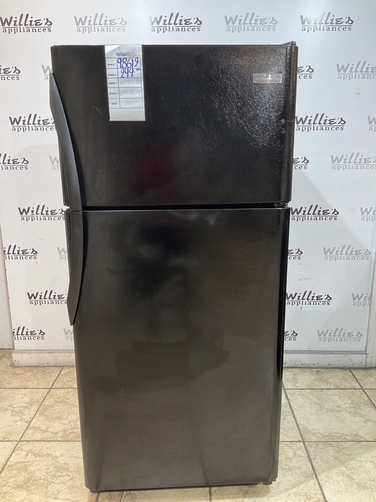 Frigidaire Used Refrigerator Top and Bottom 30x65 1/2” (Black) 