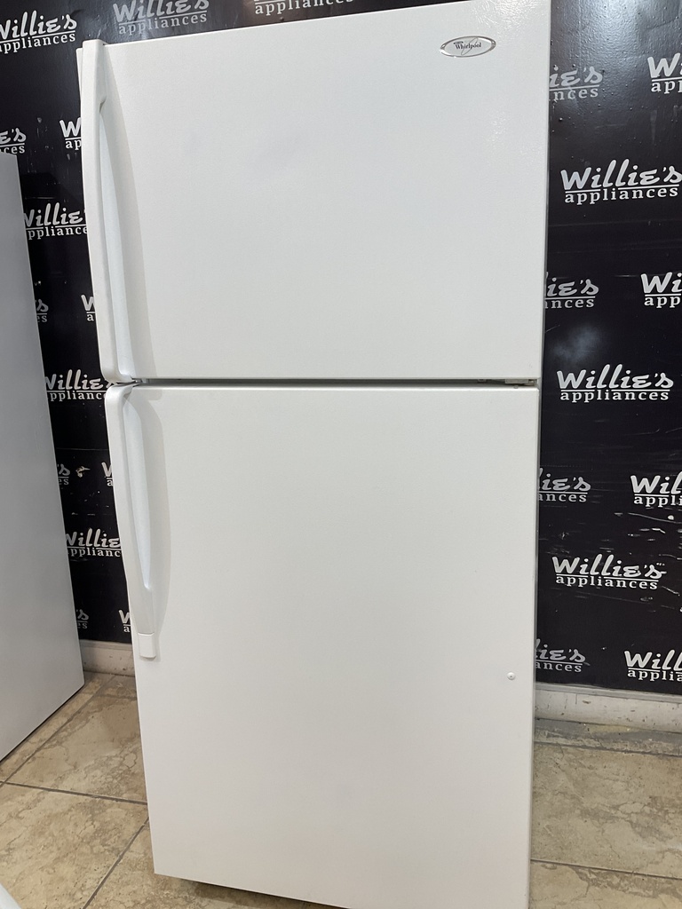 Whirlpool Used Refrigerator Top and Bottom 30x65 1/2” (White) 