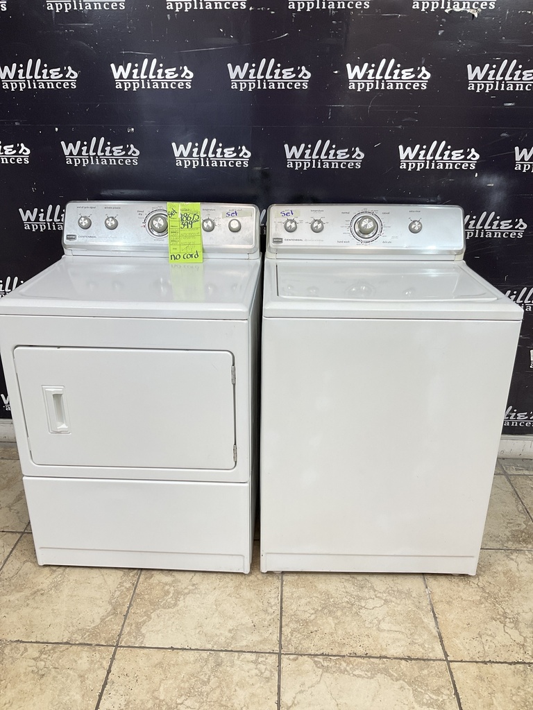 Whirlpool Used Electric Set Washer/Dryer 220volts (30 AMP) 27/27inches {no cord} (White) 