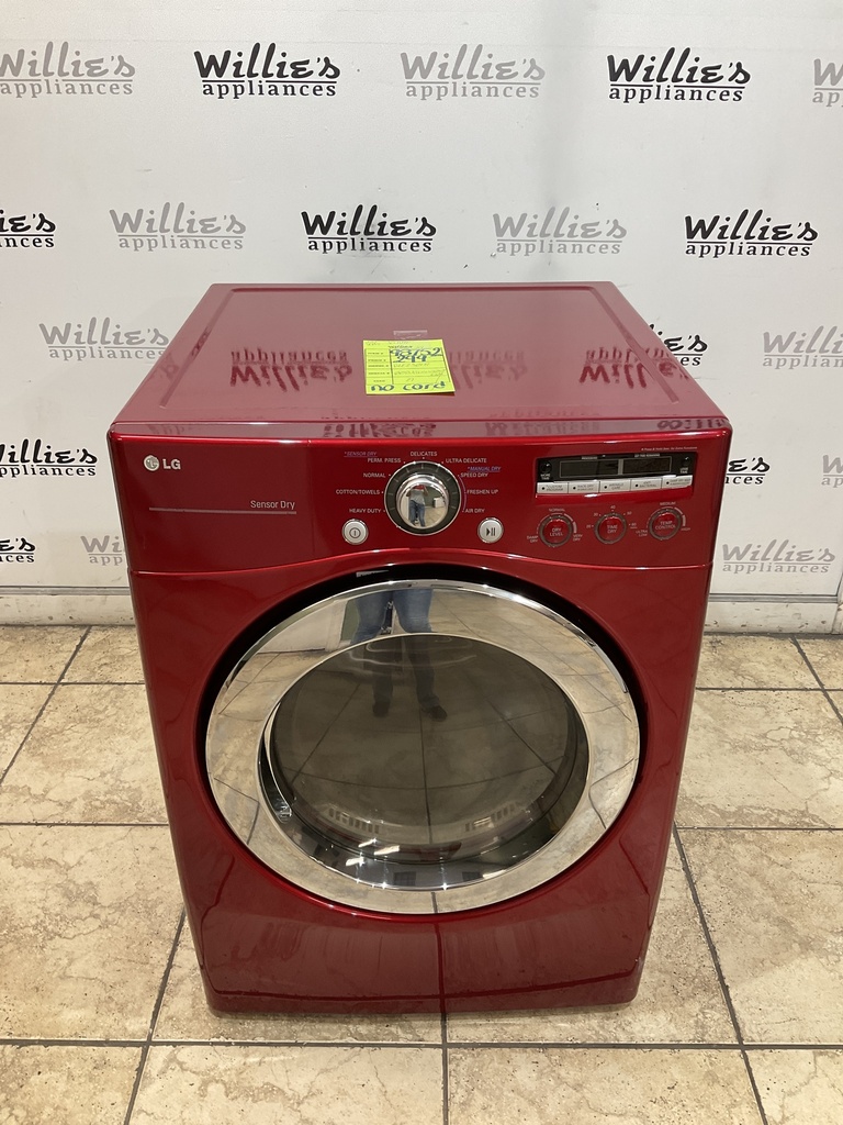Lg Used Electric Dryer 220volts (30 AMP) 27inches {no cord} (Red) 