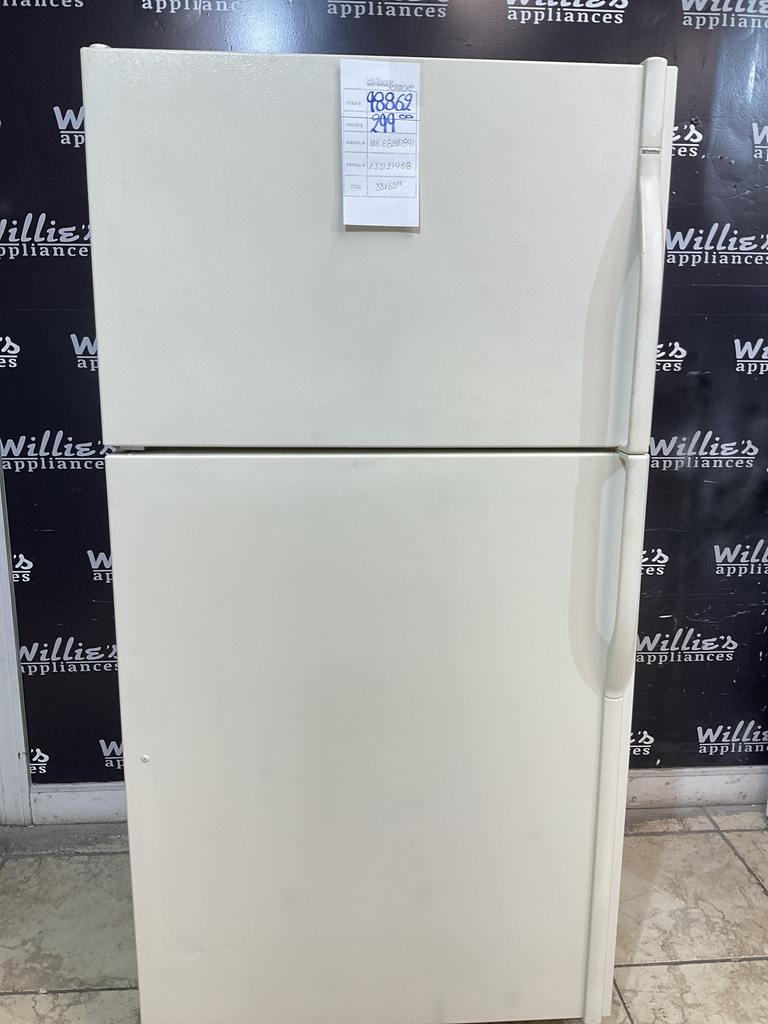 Kenmore Used Refrigerator Top and Bottom 33x65 1/2” (Bisque) 