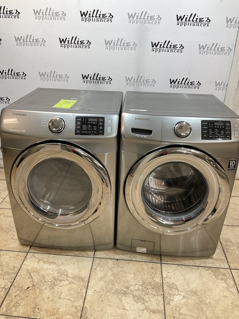 Samsung Used Electric Set Washer/Dryer Front-load 27inches {3 prong} (Grey) 