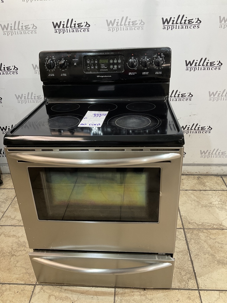 Frigidaire Used Electric Stove 220volts (40/50 AMP) 30inches {no cord} (Stainless Steel) 