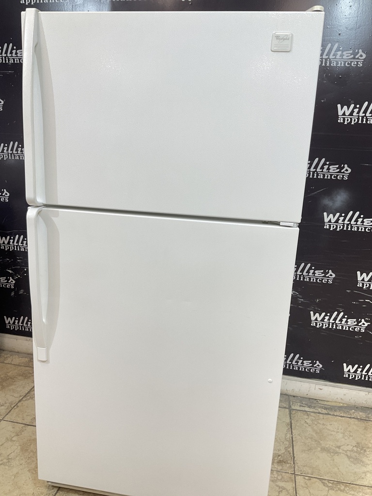 Whirlpool Used Refrigerator Top and Bottom 33x65 1/2” (White) 