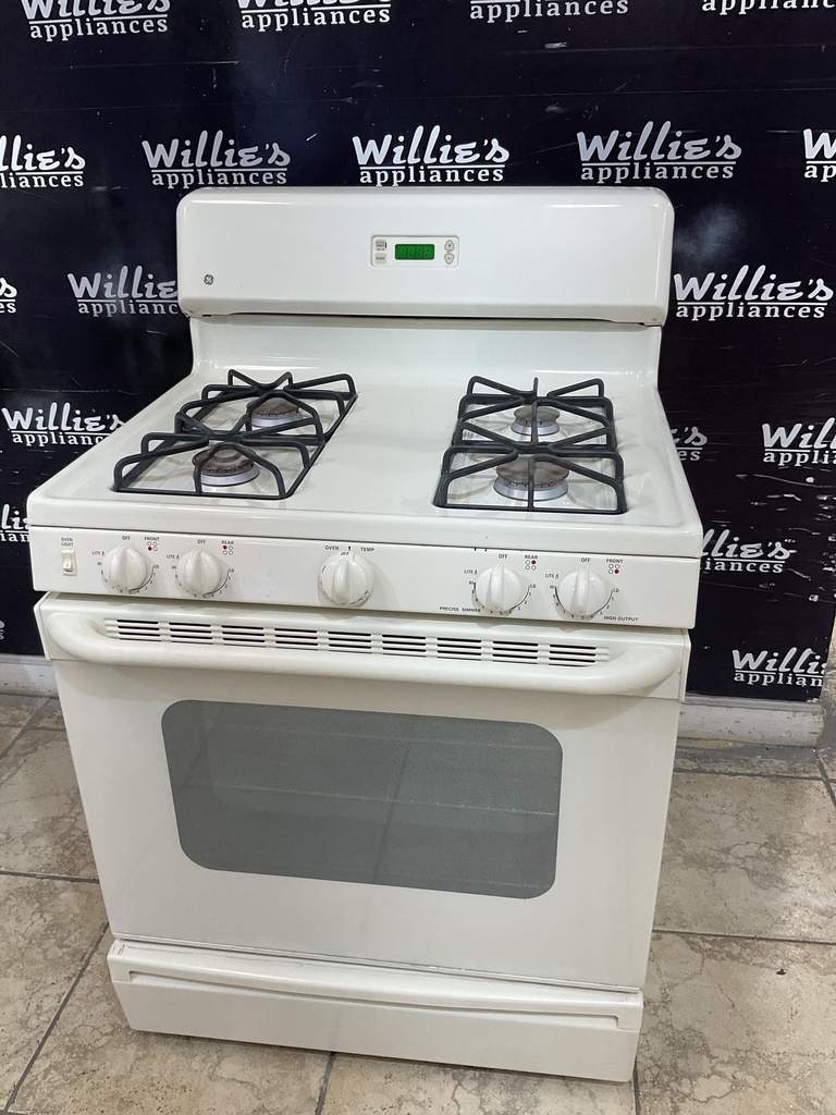 Ge Used Natural Gas Stove 30inches (Bisque) 