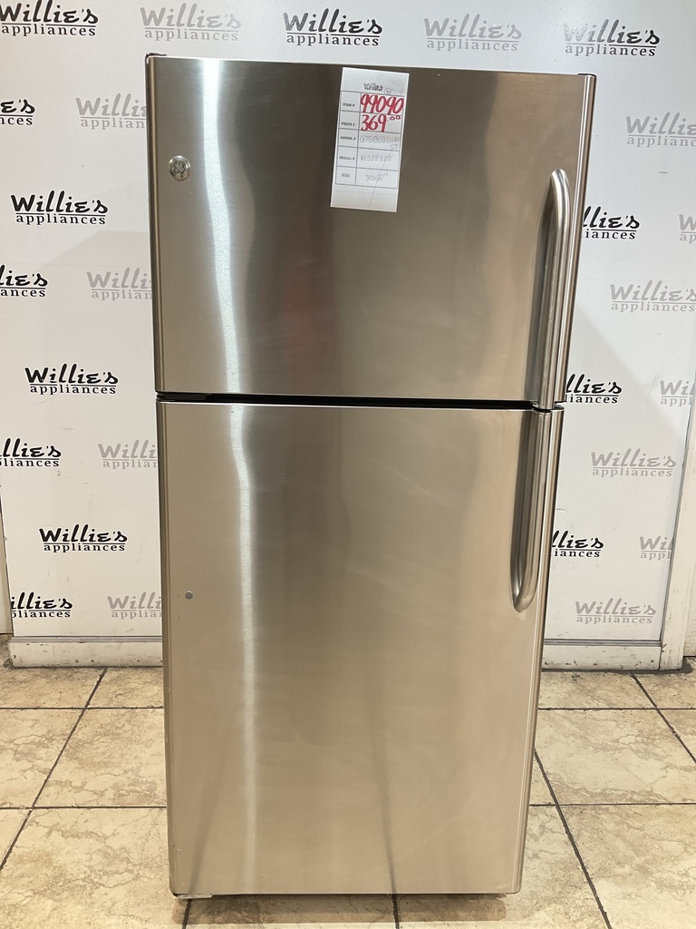 Ge Used Refrigerator Top and Bottom 30x66 1/2” (Stainless Steel) 
