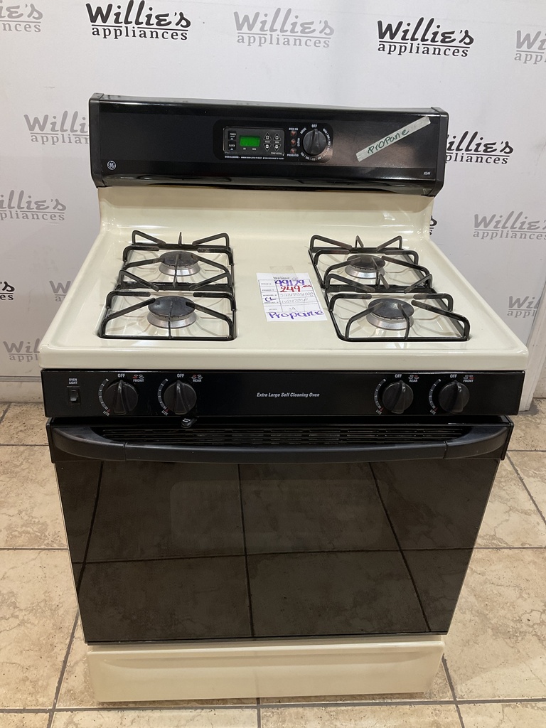 Ge Used Natural Gas Stove 30inches (Bisque/Black) 
