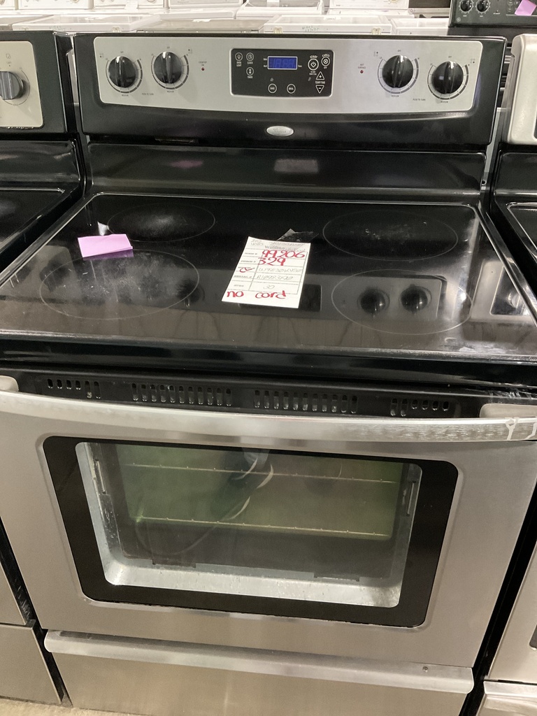 Whirlpool Used Electric Stove 220volts (40/50 AMP) 30inches {no cord} (Stainless Steel) 
