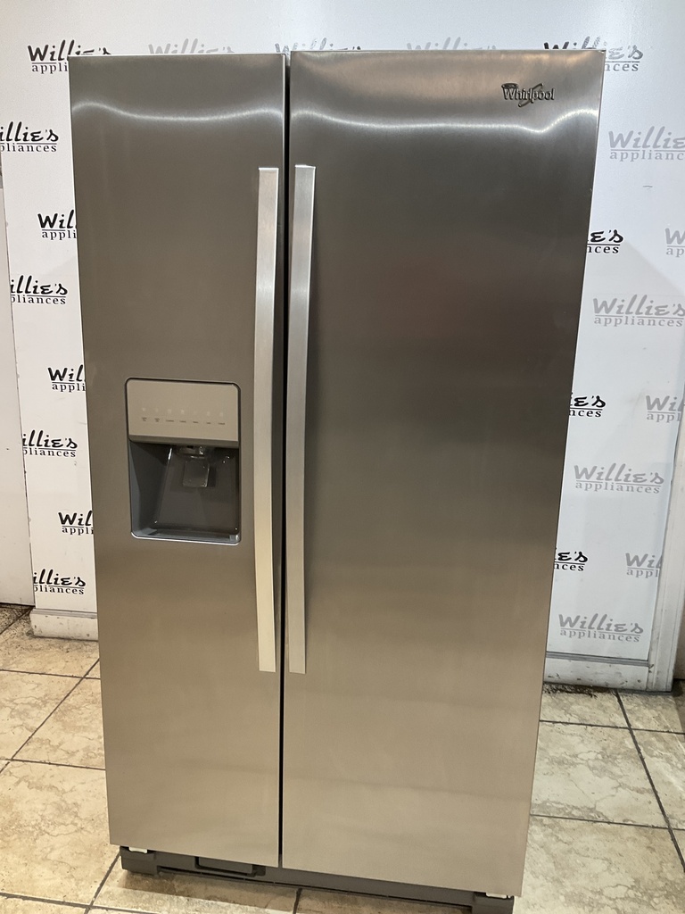 Whirlpool Used Refrigerator Side by Side 36x68 1/2” (Stainless Steel) 