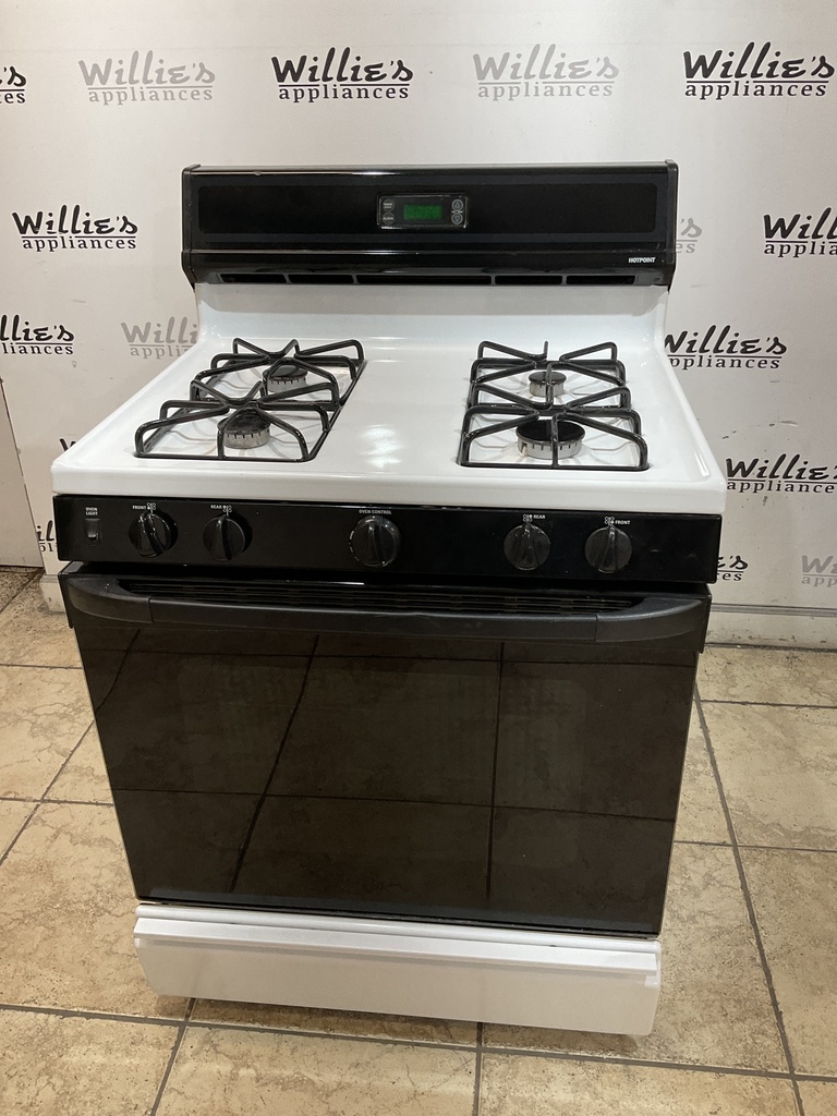 Hotpoint Used Natural Gas Stove 30inches (White/Black) 