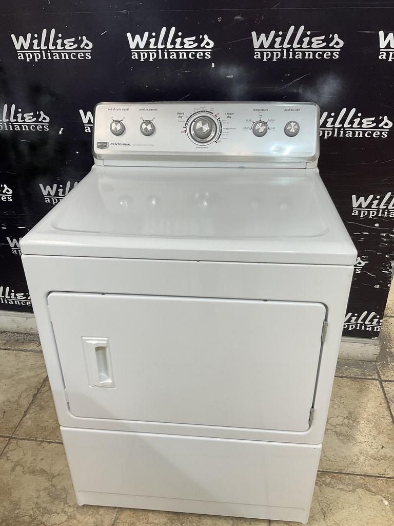 Maytag Used Electric Dryer 220volts (30 AMP) 27inches {4 prong} (White) 