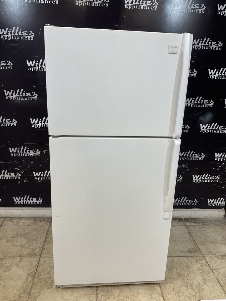 Whirlpool Used Refrigerator Top and Bottom 30x65 1/2” (White) 