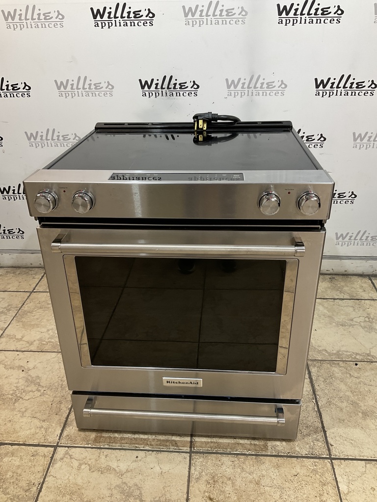 KitchenAid Used Electric Stove 220volts (40/50 AMP) 30inches {4 prong} (Stainless Steel) 