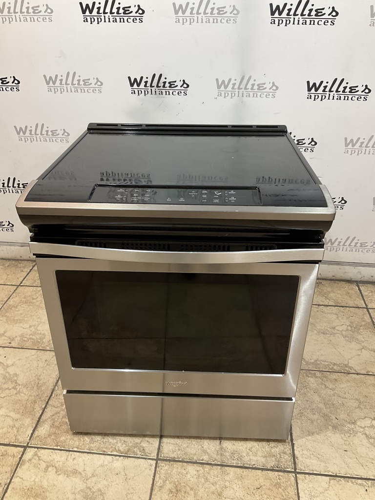 Whirlpool Used Electric Stove 220volts (40/50 AMP) 30inches {4 prong} (Stainless Steel) 