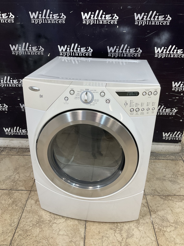 Whirlpool Used Electric Dryer 220volts (30 AMP) 27inches {4 prong} (White) 