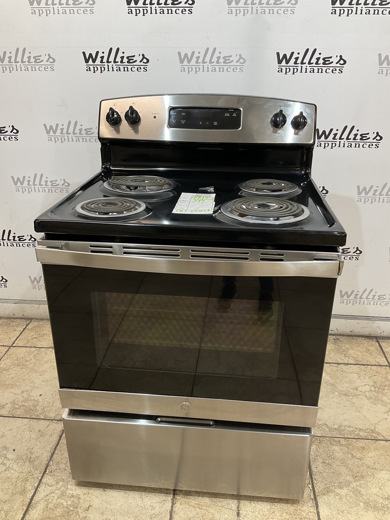 Ge Used Electric Stove 220volts (40/50 AMP) 30inches {no cord} (Stainless steel) 