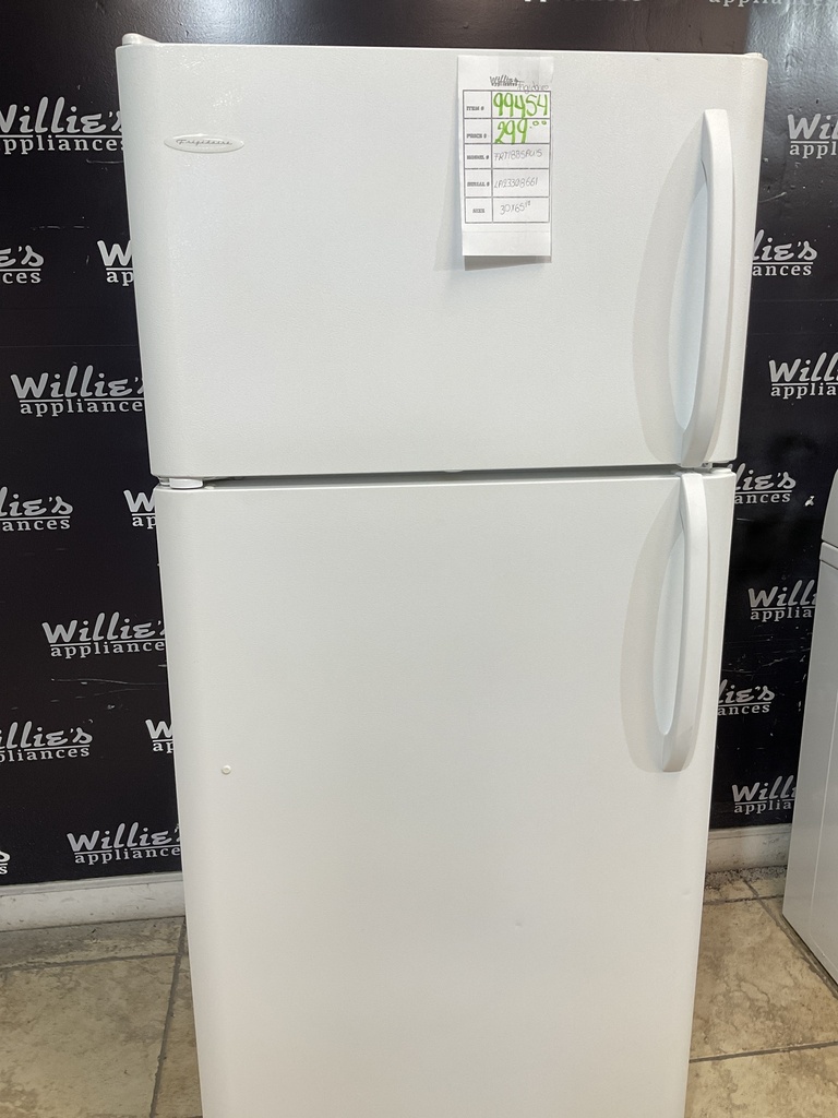Frigidaire Used Refrigerator Top and Bottom 30x65 1/2” (White) 