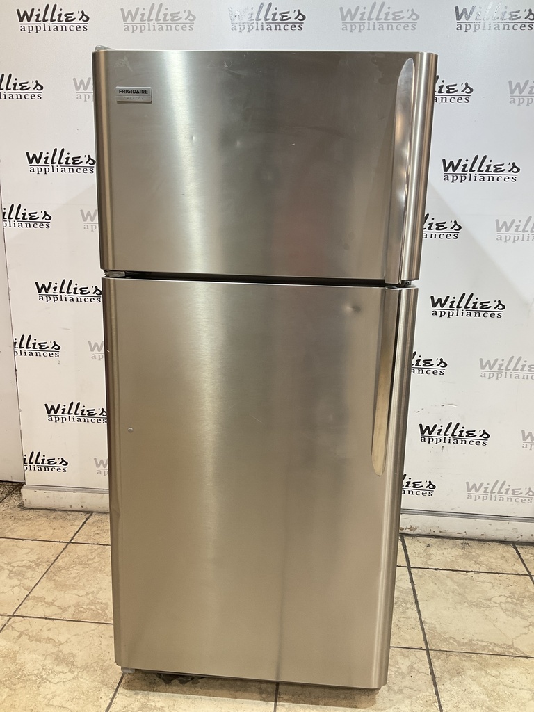 Frigidaire Used Refrigerator Top and Bottom 30x65 1/2” (Stainless Steel) 