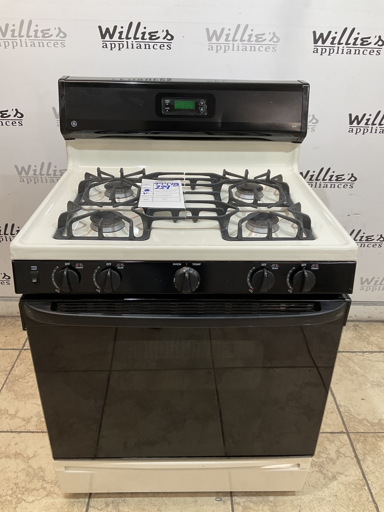 Ge Used Natural Gas Stove 30inches (Bisque/Black) 
