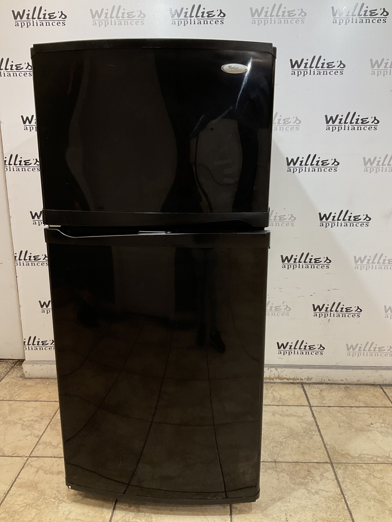 Whirlpool Used Refrigerator Top and Bottom 30x66 (Black) 