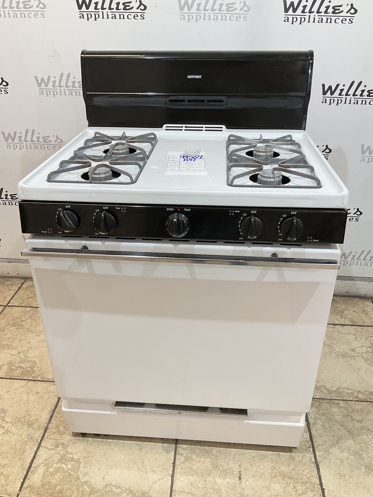Hotpoint Used Natural Gas Stove 30inches (White/Black) 
