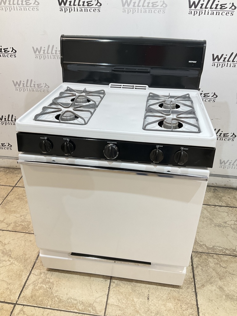 Hotpoint Used Natural Gas Stove 30inches (White/Black) 