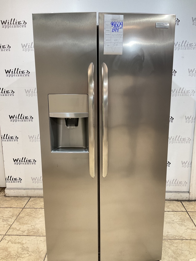Frigidaire Used Refrigerator Side by Side 33 1/2” x 70” (Stainless Steel) 