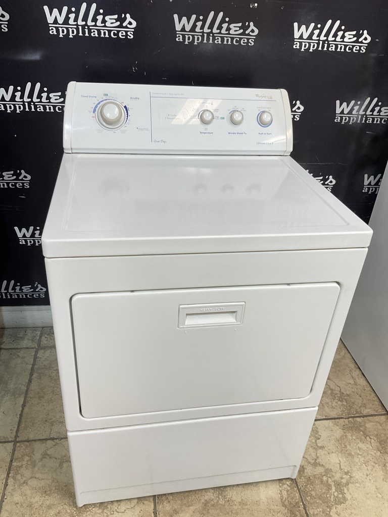 Whirlpool Used Electric Dryer 220volts (30 AMP) 27inches {3 prong} (White) 