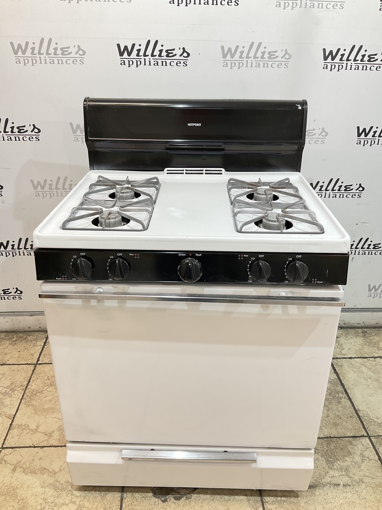 Hotpoint Used Natural Gas Stove 30inches (White/Black) 