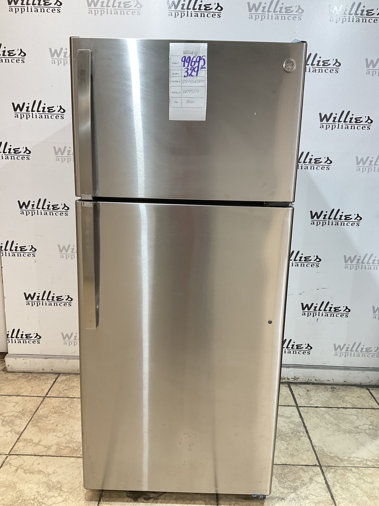 Ge Used Refrigerator Top and Bottom 28x64 (Stainless Steel) 