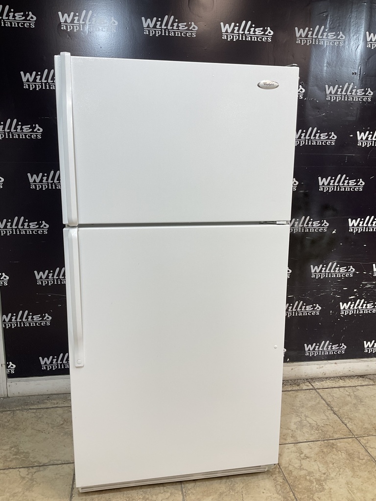 Whirlpool Used Refrigerator Top and Bottom 33x66 (White) 
