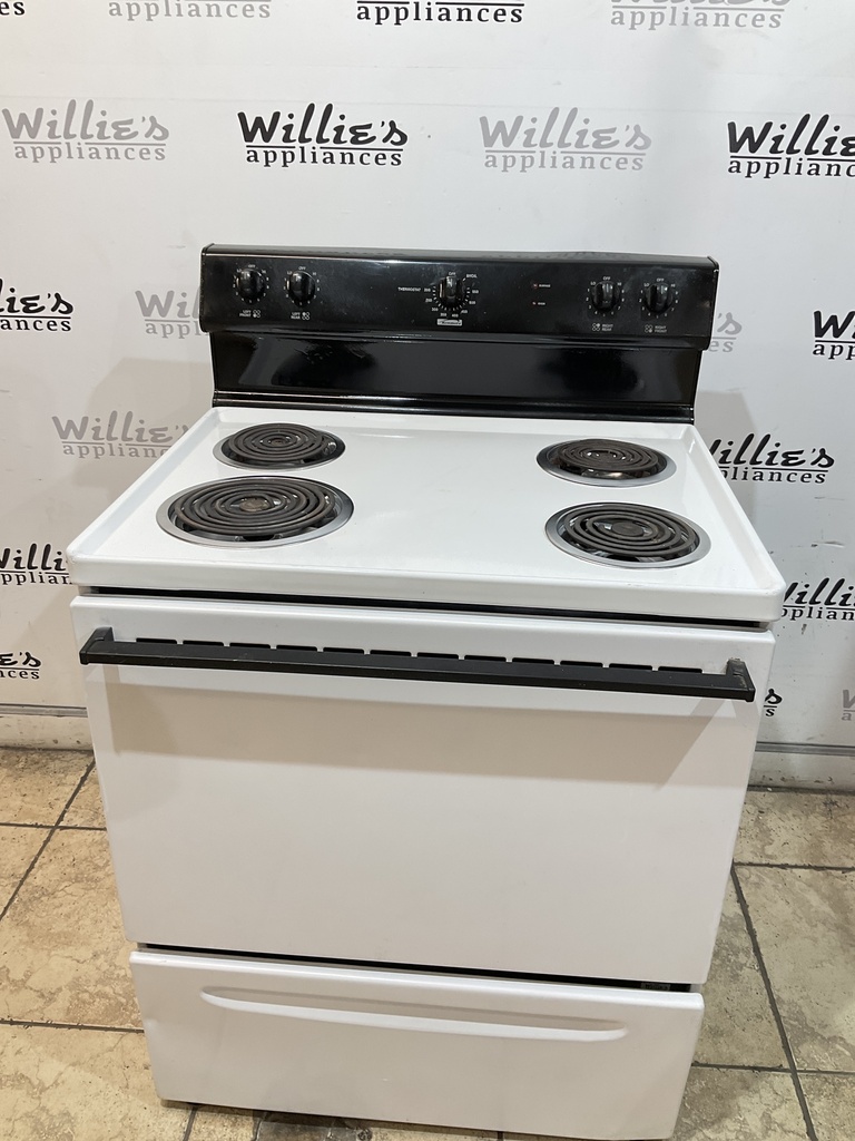 Kenmore Used Electric Stove 220volts (40/50 AMP) 30inches {no cord} (White/Black) 